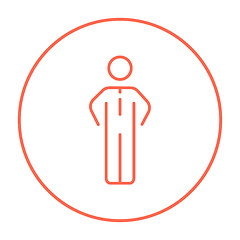 Image showing Businessman standing line icon.