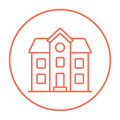 Image showing Two storey detached house line icon.