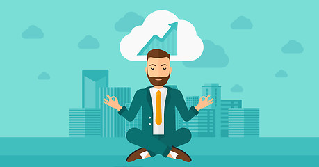 Image showing Peaceful businessman meditating.