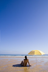 Image showing woman at the beach