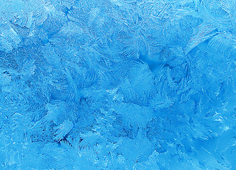 Image showing Ice pattern on winter glass