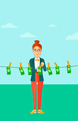 Image showing Woman loundering money.