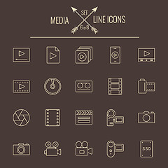 Image showing Media icon set.