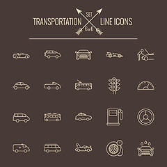 Image showing Transportation icon set.