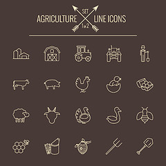 Image showing Agriculture icon set.