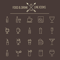 Image showing Food and drink icon set.