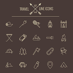 Image showing Travel and holiday icon set.