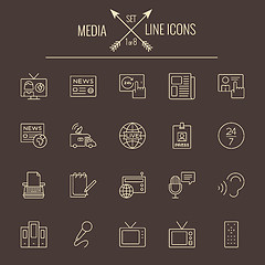 Image showing Media icon set.