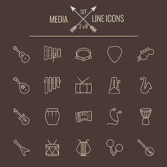 Image showing Media icon set.