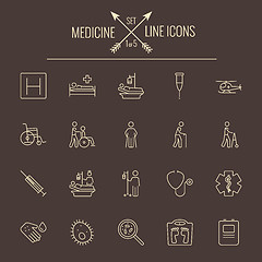 Image showing Medicine icon set.