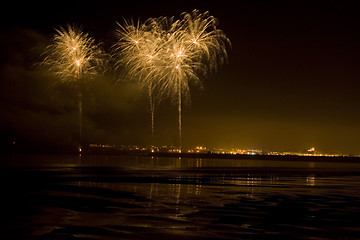 Image showing Firework at the beach