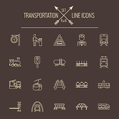 Image showing Transportation icon set.
