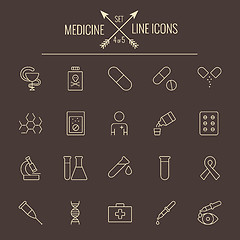 Image showing Medicine icon set.