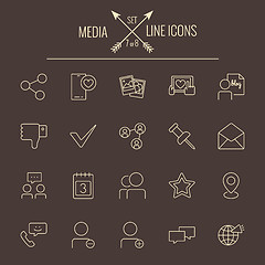 Image showing Media icon set.