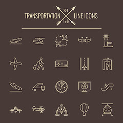 Image showing Transportation icon set.