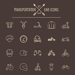 Image showing Transportation icon set.