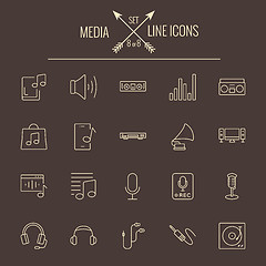 Image showing Media icon set.