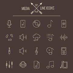 Image showing Media icon set.