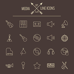 Image showing Media icon set.