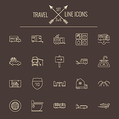 Image showing Travel and holiday icon set.