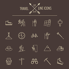 Image showing Travel and holiday icon set.