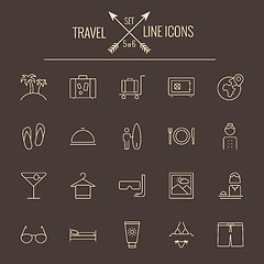 Image showing Travel and holiday icon set.