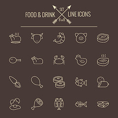 Image showing Food and drink icon set.