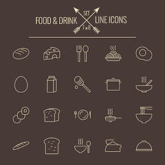 Image showing Food and drink icon set.