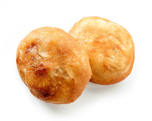 Image showing two meat pies belyashi on white background