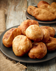 Image showing fried meat pies on dark plate