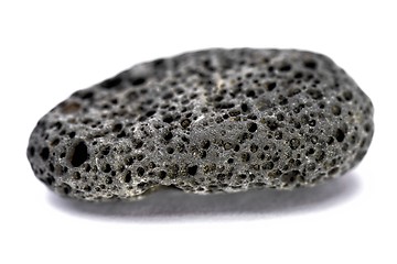 Image showing Black strange rock isolated on white