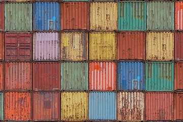 Image showing Cargo containers in shipyard