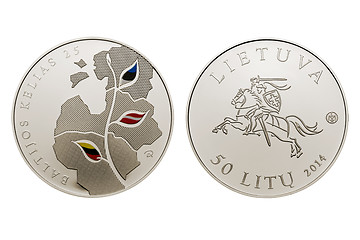 Image showing commemorative circulation 25 litas coin