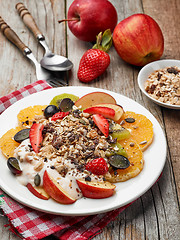 Image showing plate of fruit and berry salad