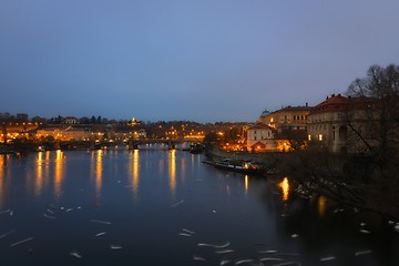 Image showing Charles Bridge in Prague at dawn Czech Republic