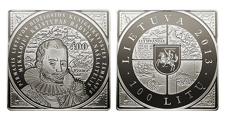 Image showing commemorative circulation 100 litas coin