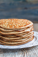 Image showing Whole grain wheat pancakes.