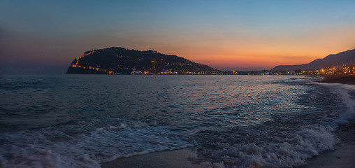 Image showing Evening at Alanya coast