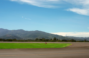 Image showing Takeoff road in mountains
