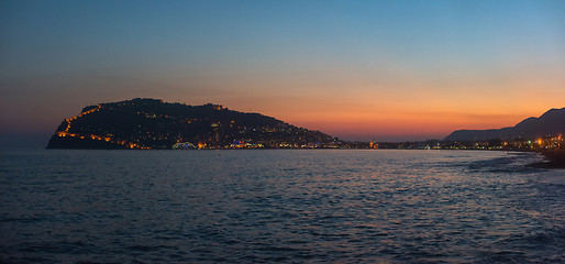 Image showing Evening at Alanya coast