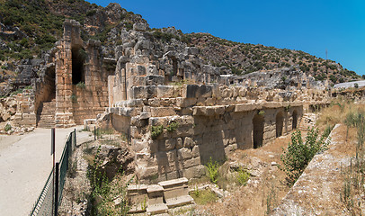 Image showing Ancient lycian Myra rock tomb