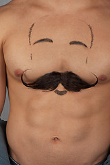 Image showing male torso with moustache