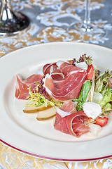 Image showing cheese and bacon salad