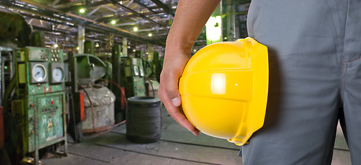 Image showing Worker with safety helmet 