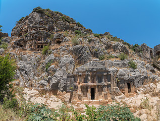 Image showing Ancient lycian Myra rock tomb