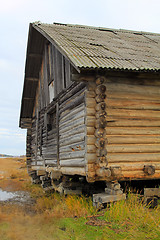 Image showing Old fisherman\'s shed in North of Russia. Pomors, White sea