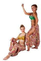 Image showing Two belly dancers over white