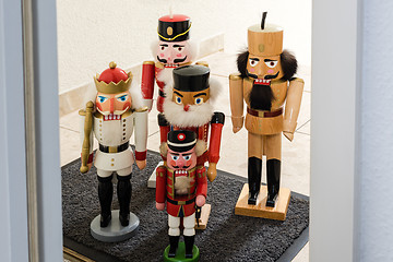 Image showing Traditional Nutcrackers Waiting For Entrance