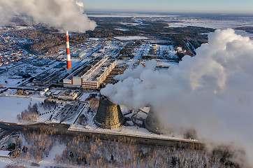 Image showing City power plant in a winter season. Tyumen. Russia