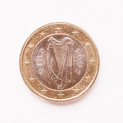 Image showing  Irish 1 Euro coin vintage